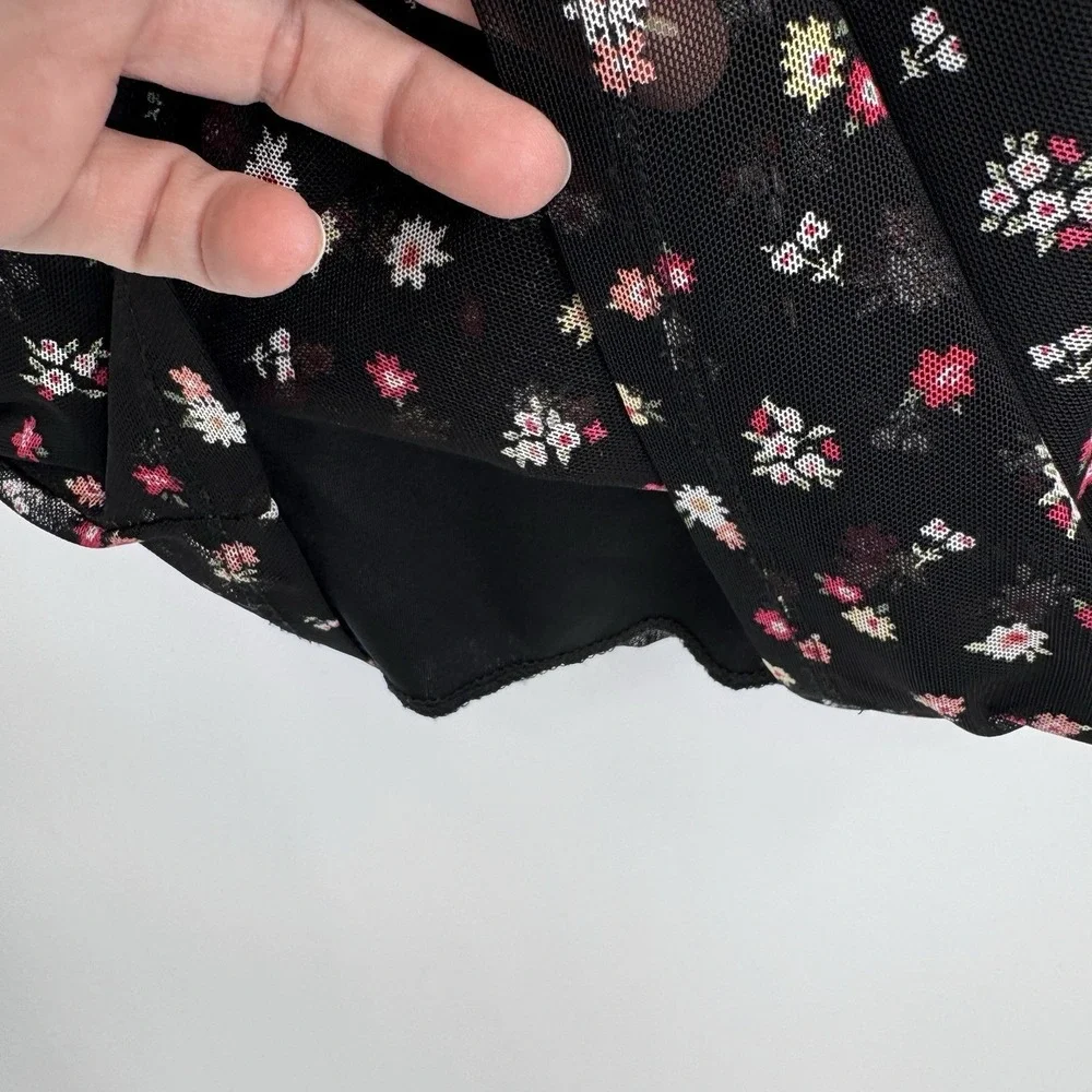 Vintage Y2K Blue Jasmine Babydoll Slip Dress XXS Black Whimsigoth Dark Romantic - Picture 5 of 13